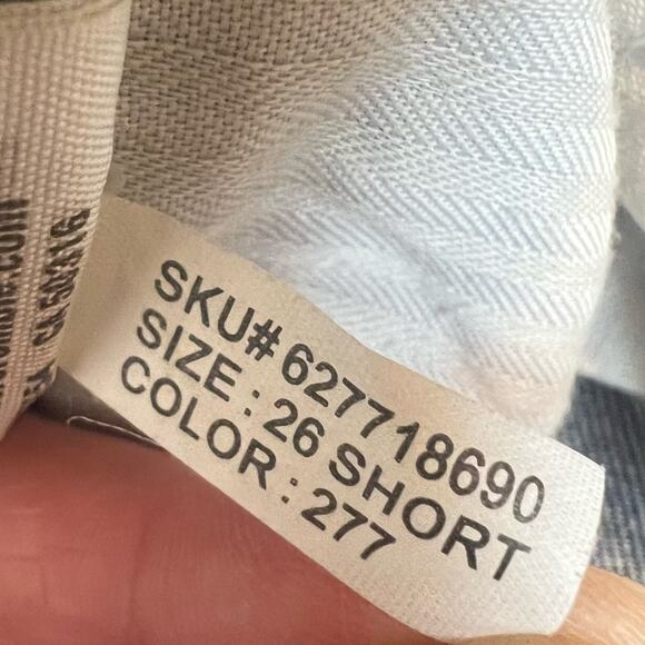 Abercrombie Harper Ankle Jeans sz 26 *short* Dark Wash Blue Skinny Denim Raw Hem - Picture 9 of 10